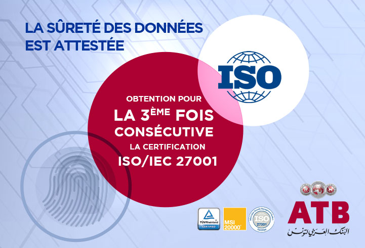 ATB : Renouvellement de la certification ISO27001